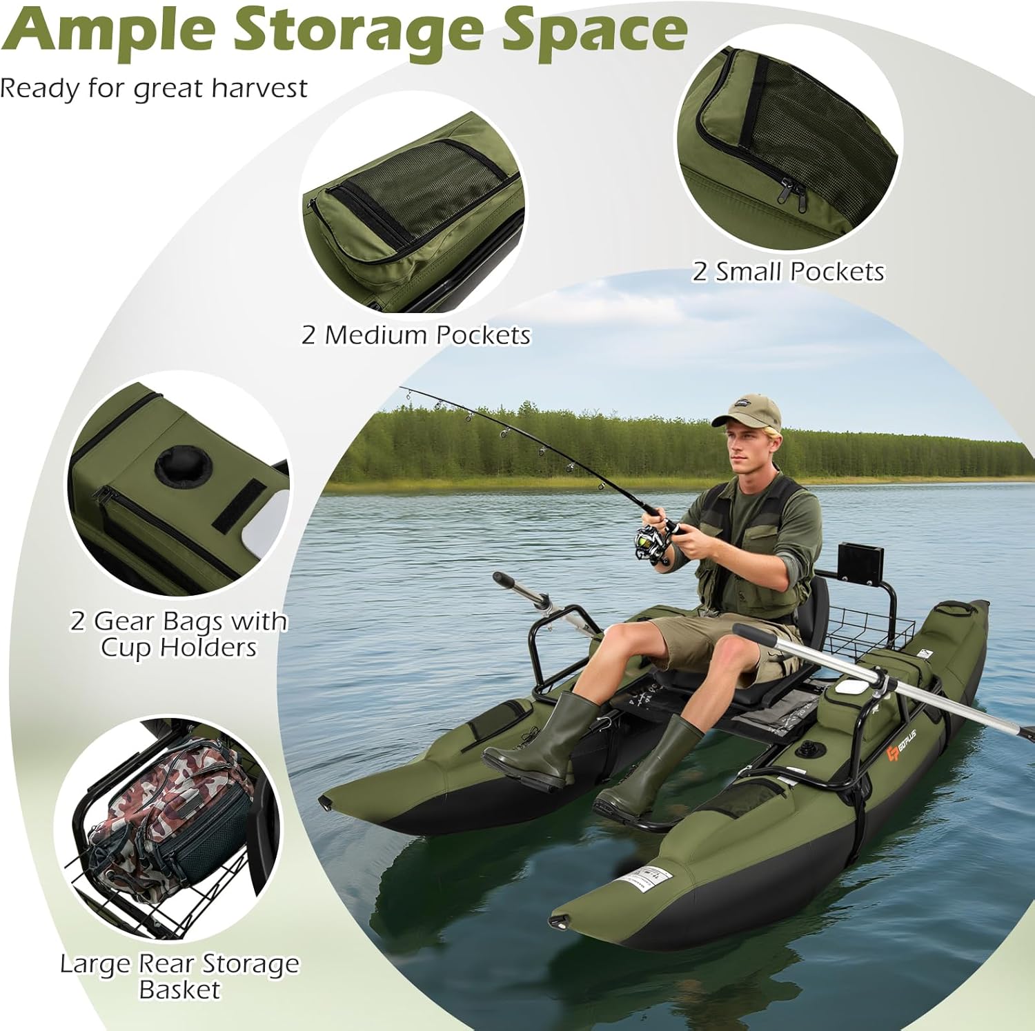 Adult Inflatable Belly Boat wi - Fishing Boat Inflatable review and price