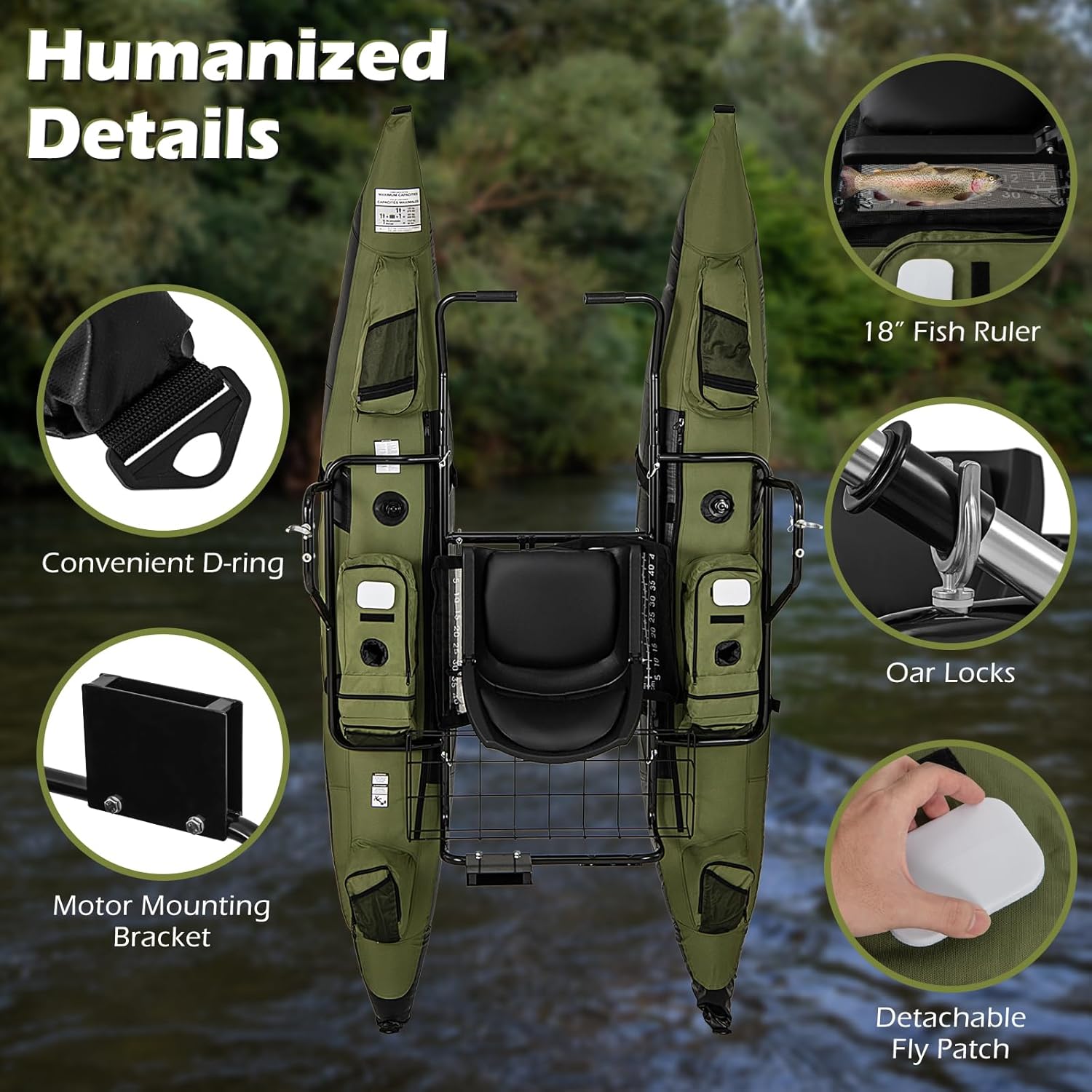 Adult Inflatable Belly Boat wi - Fishing Boat Inflatable review and price